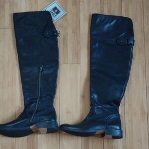 Frye Black Leather Tall Boots